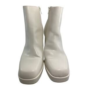 MADDEN GIRL Womens White  Activatte Platform 1" Toe Block Heel 11 M Booties
